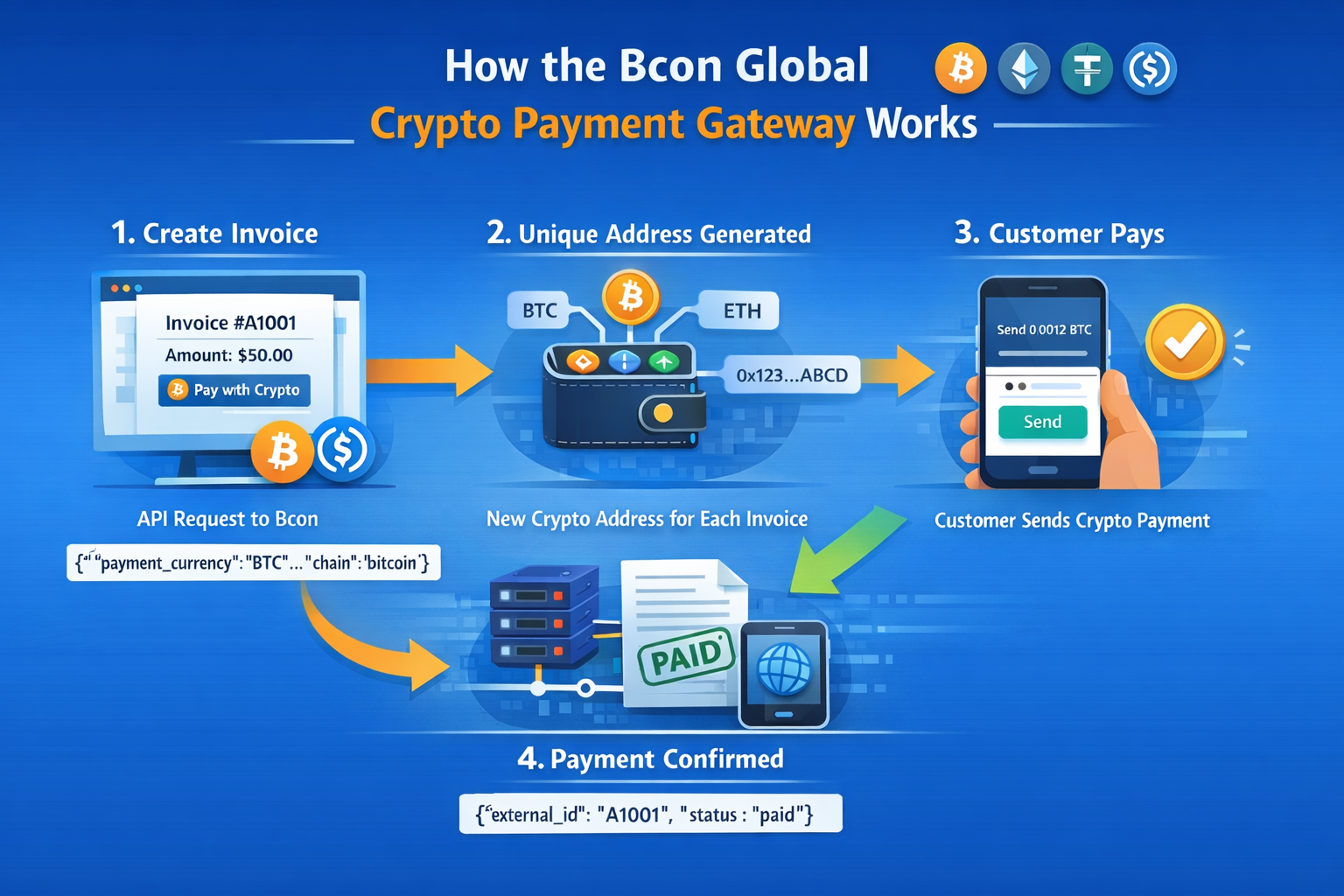 How to Start Accepting Crypto Payments with the Bcon “New Address” API