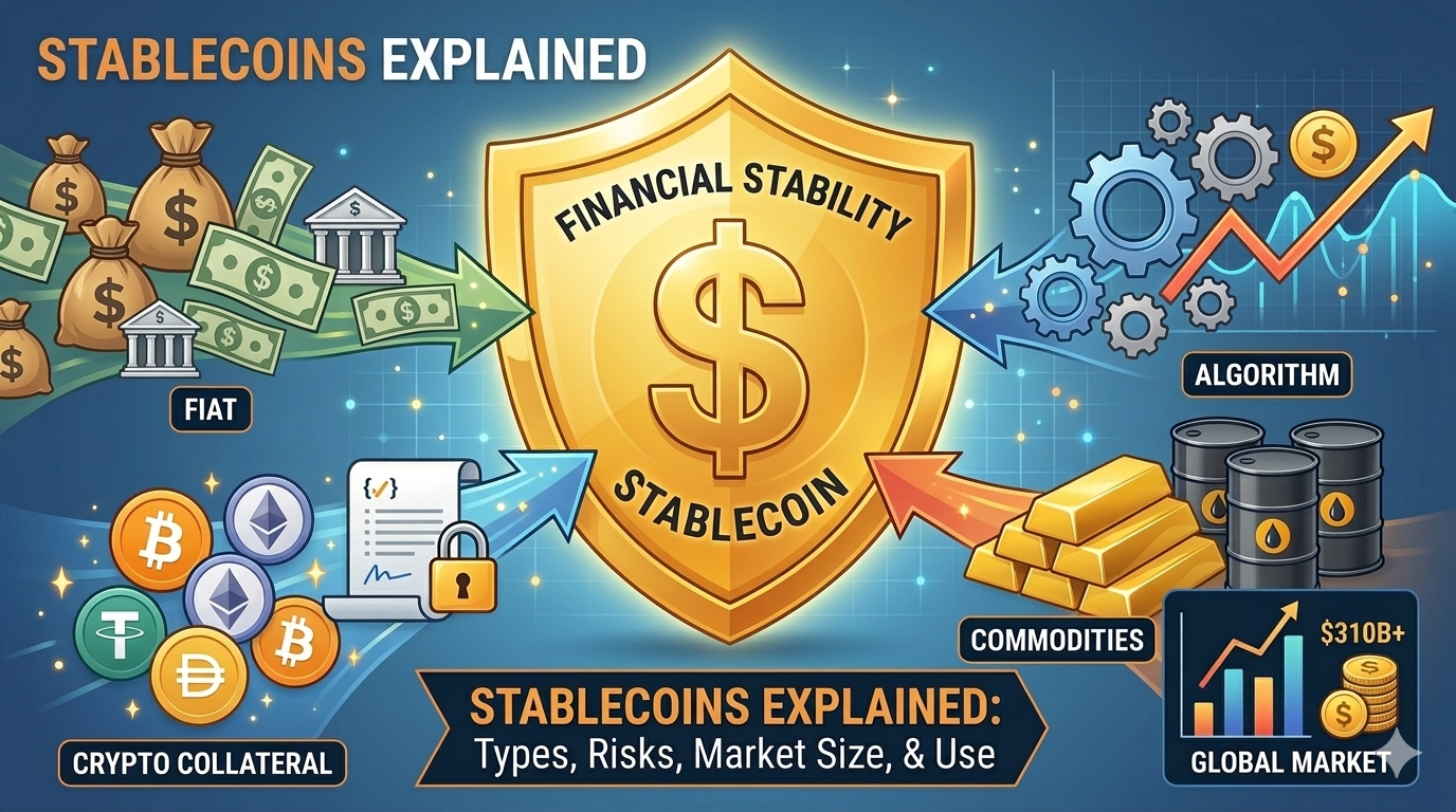 Stablecoins Explained: Types, Risks, Market Size, Regulation, and Real-World Use