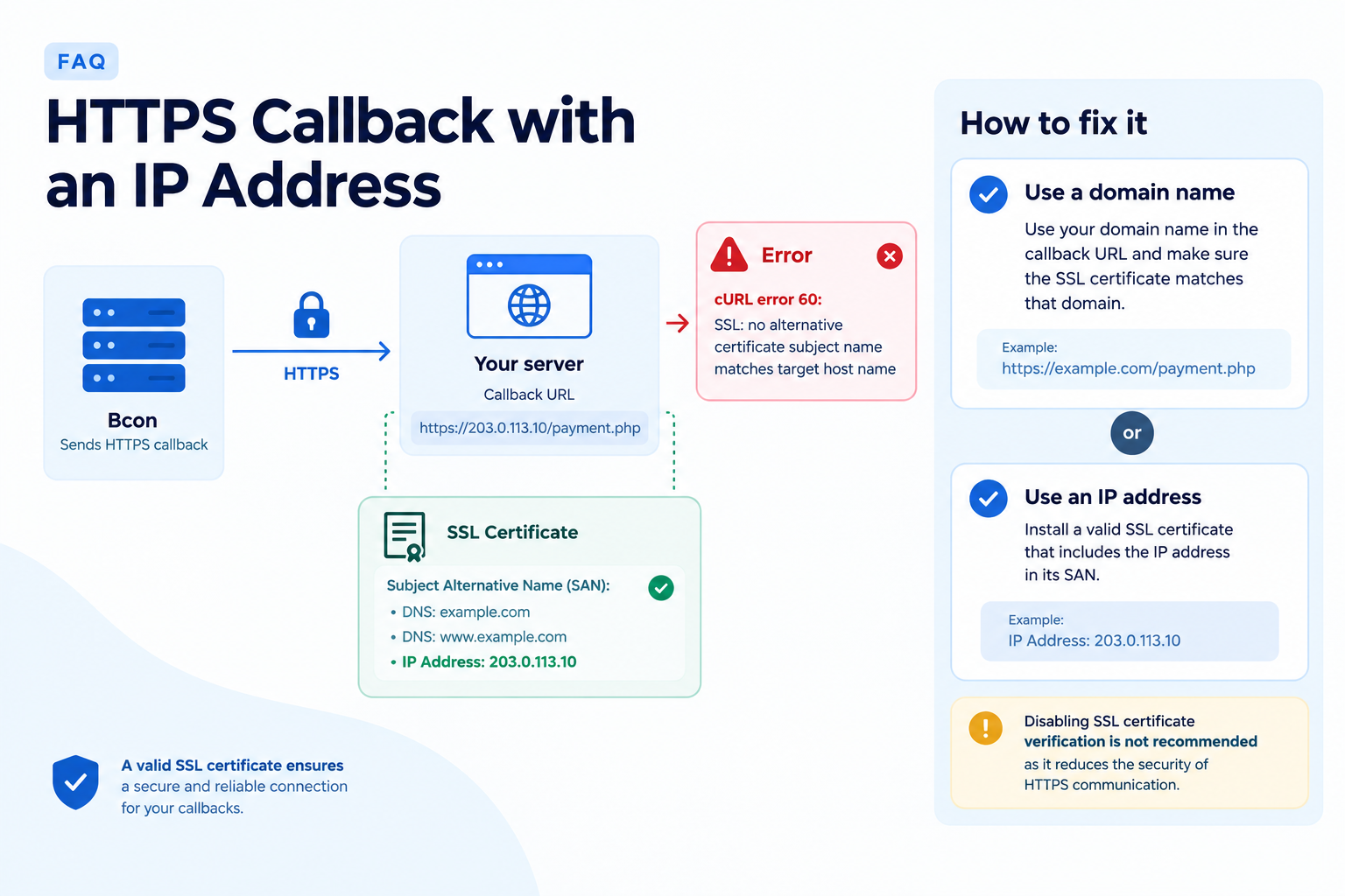 Callback to a Raw IP Address and Potential Issues